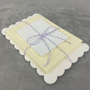 Blank watercolor scalloped card making set w/ envelopes and note cards